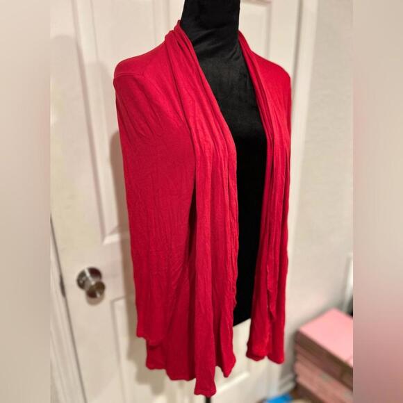 Apt. 9 Flowy Red Open Front Cardigan - Lightweight & Draped Size XL - Picture 3 of 6